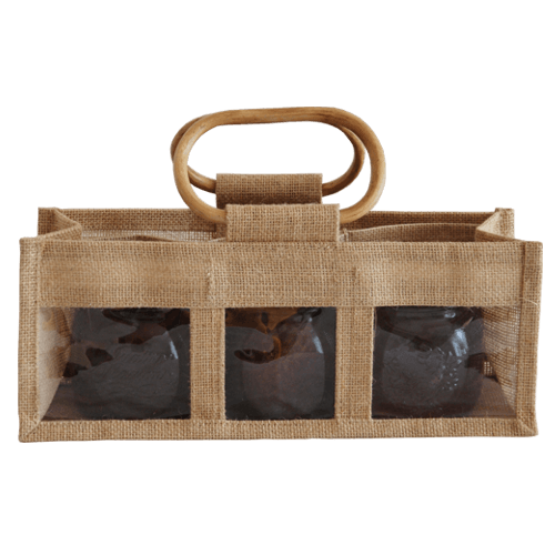 8850-6311 Jute Wine Carry Bag